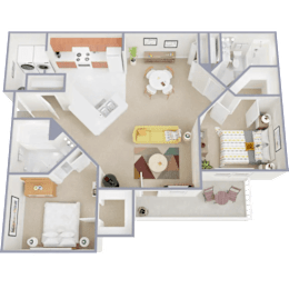 Floor Plan 2 Bed 2 Bath