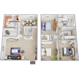  Floor Plan 3 Bed 1.5 Bath No Garage