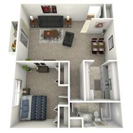  Floor Plan 1 Bed 1 Bath