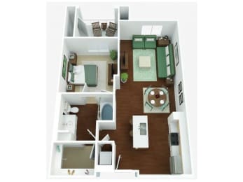 1 bed 1 bath A at West Park Apartments, San Diego, CA, 92108