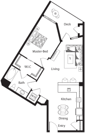 1 bed 1 bath L at Purl Apartments, California
