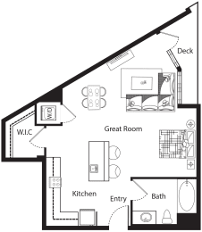 Studio 1 bath A at Purl Apartments, San Diego, 92108