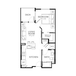 Unit A1 Floor Plan at The Brynn, California, 92108
