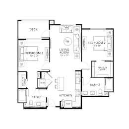 B2 Floor Plan at The Brynn, San Diego, CA
