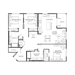 C2 Floor Plan at The Brynn, San Diego