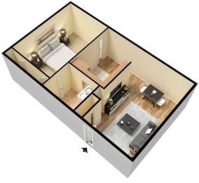  Floor Plan 1 Bedroom 1 Bathroom