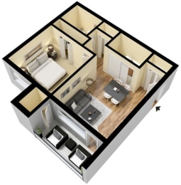  Floor Plan 1 Bedroom 1 Bathroom Junior Terrace