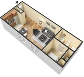  Floor Plan 1 Bedroom 1 Bathroom Junior