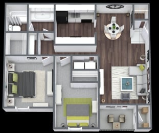 the bedroom floor plan of a 2100 sq ft apartment
