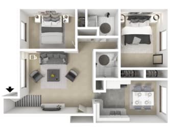  Floor Plan 2 Bed 2 Bath