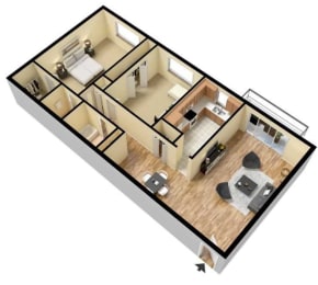  Floor Plan 2 Bedroom 1 ½ Bath - Classic