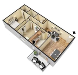  Floor Plan 2 Bedroom 2 Bathroom Classic