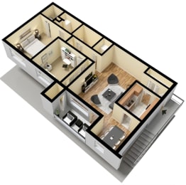 Floor Plan 2 Bed 2 Bath Terrace