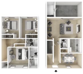  Floor Plan 3 Bedroom 2.5 Bathroom