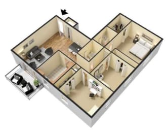  Floor Plan 3 Bedroom 2 Bathroom Platinum