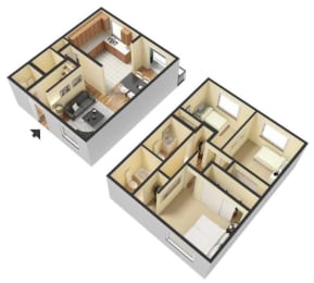  Floor Plan 3 Bedroom Townhomes