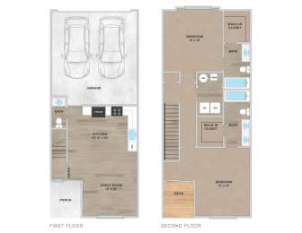 CAMELLIA 2 BDRM 2.5 BATH TOWNHOME at Enclave Apartments, Henderson, CO, Colorado