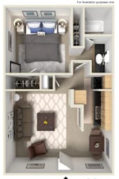 A2 Floor Plan at Quari Street Apartments, Aurora, CO