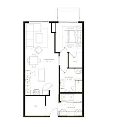 A101 Floor Plan at Twenty Fair Apartments, Connecticut