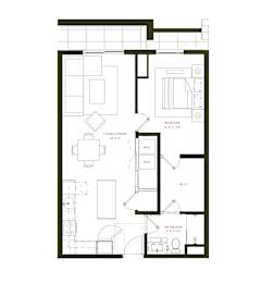 A7 Floor Plan at Twenty Fair Apartments, New Haven, 06511