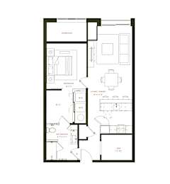 A91 Floor Plan at Twenty Fair Apartments, New Haven