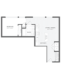 A3 Floor Plan at The Audubon New Haven, New Haven, 06511