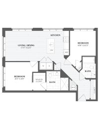 B1 Floor Plan at The Audubon New Haven, Connecticut, 06511