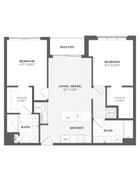 B5-1 Floor Plan at The Audubon New Haven, Connecticut, 06511