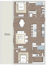 a floor plan of a house with bedrooms and a living room  at Sono Central Residential, Connecticut