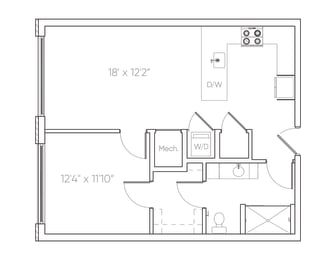 CA1 Floor Plan at Brim and Crown, Norwalk, CT