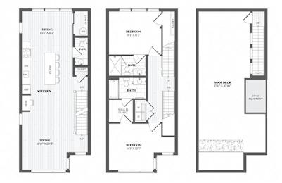2 Bed 2.5 TH Bath Floor Plan at The Audubon New Haven, Connecticut, 06511