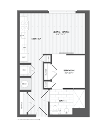 StudioS1M Floor Plan at The Audubon New Haven, New Haven, Connecticut