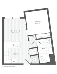 StudioS21 Floor Plan at The Audubon New Haven, New Haven, Connecticut