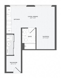 Studio S2 Floor Plan at The Audubon New Haven, New Haven, 06511