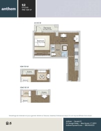 Studio 1 bath B at The Anthem at Square 10 Apartments, New Haven