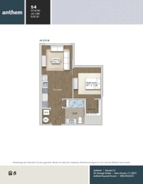 Studio 1 bath D at The Anthem at Square 10 Apartments, Connecticut, 06510