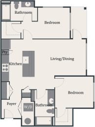 a diagram of a floor plan of a house at Gage On Sixth, Tacoma