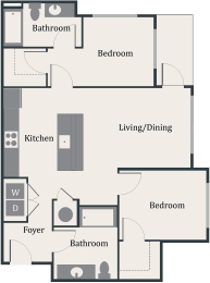 an illustration of a floor plan of a house at Gage On Sixth, Tacoma, 98406