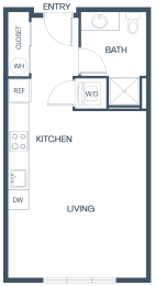 A1 Floor Plan at Baldwyn, Seattle, 98125