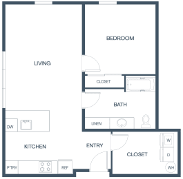 B1 Floor Plan at Baldwyn, Seattle, 98125