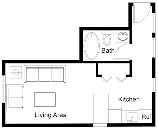 Studio B Floor Plan at Zindorf, Seattle, Washington