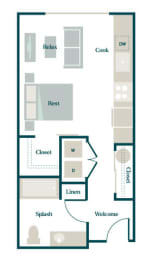 Violet Floor Plan at Hazel Apartments, Edmonds, WA, 98026