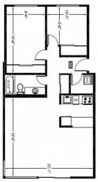  Floor Plan 2 x 1 Medium A