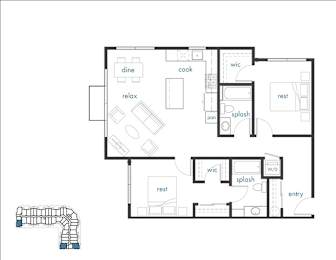 Carriage Floor Plan at The Platform, Kent, WA, 98032