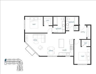 Sounder Floor Plan at The Platform, Kent, 98032