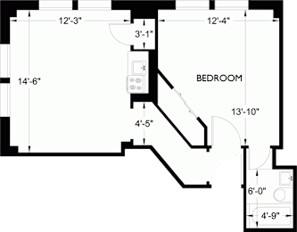 1 bed 1 bath A at Addison on Fourth Apartments, Seattle, WA, 98104