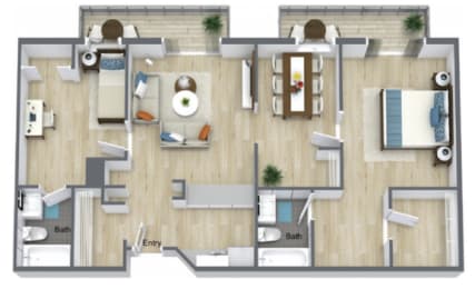 a floor plan of a house with a bedroom and a living room