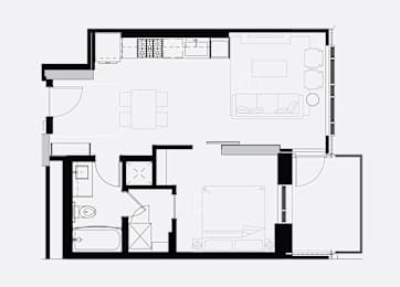  Floor Plan E (One Bedroom)