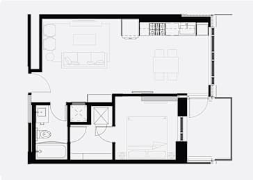  Floor Plan F (One Bedroom)