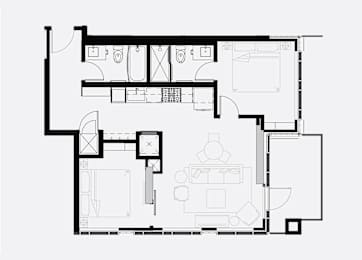  Floor Plan G-1 (Two Bedroom)